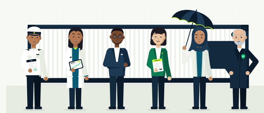 The cast: a carrier, Meera the exporter, Daniel the financier, Wei Lin the buyer, an insurer and an arbiter in front of a reefer container.